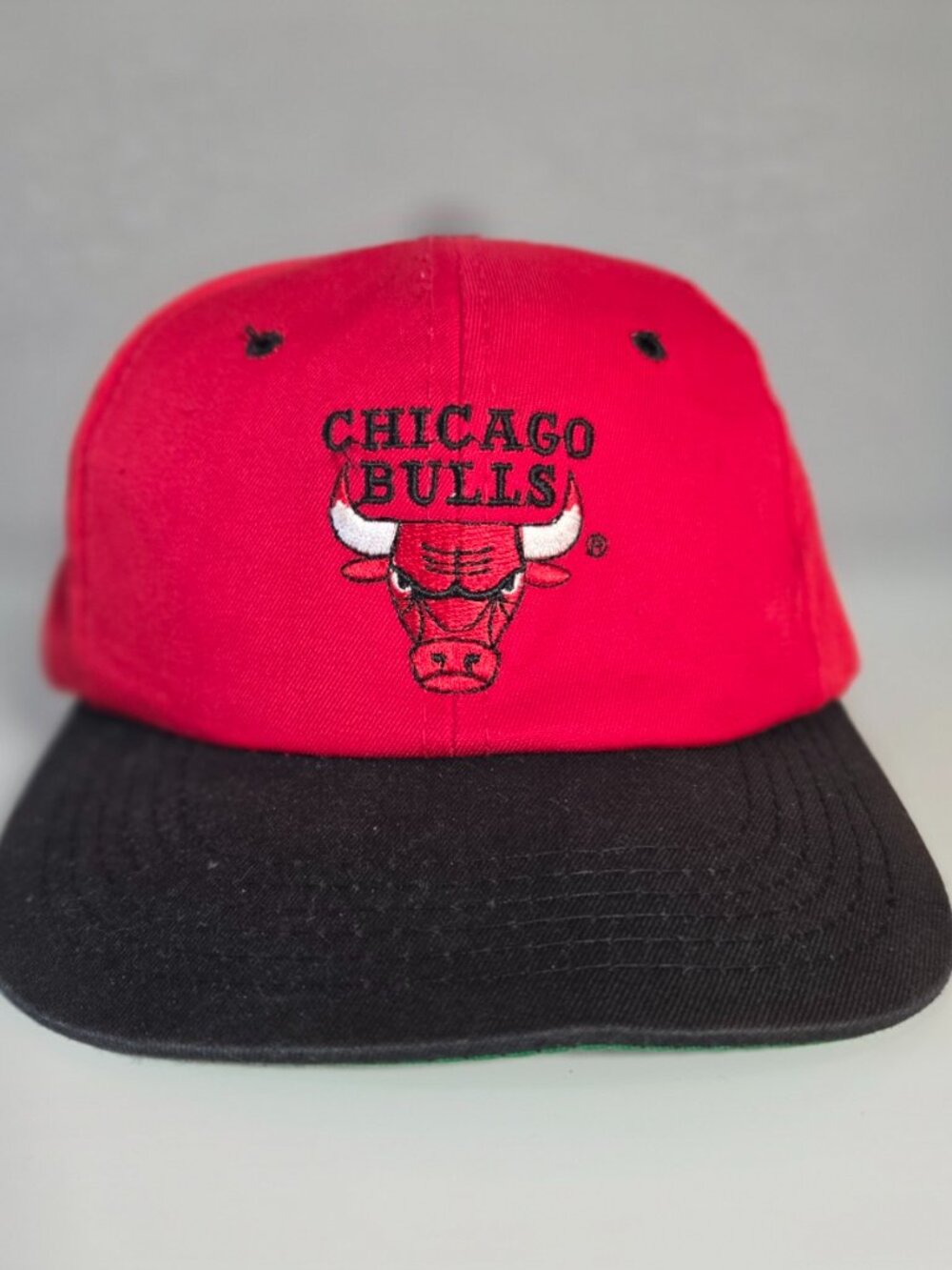 Vintage 90s Chicago Bulls The G Cap Youth Snapback Red Black Green Brim